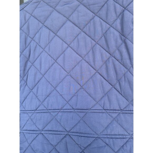 J Crew Full Zip Quilted Barn Jacket Women's Size Medium Navy Blue Gold Casual - Picture 9 of 11